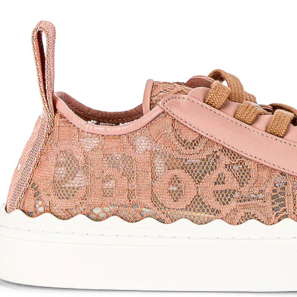 Chloé Lauren Lace Sneakers size 38W/ US 8W Pink Tea